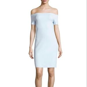 Helmut Lang Off-Shoulder Light Blue Dress | M